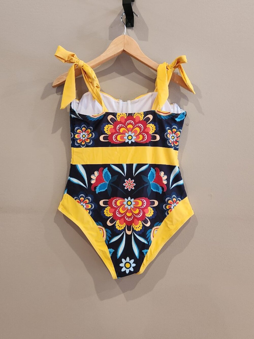 Floral One Piece Swimsuit With Matching Sarong Cover Up Medium - Picture 3 of 4